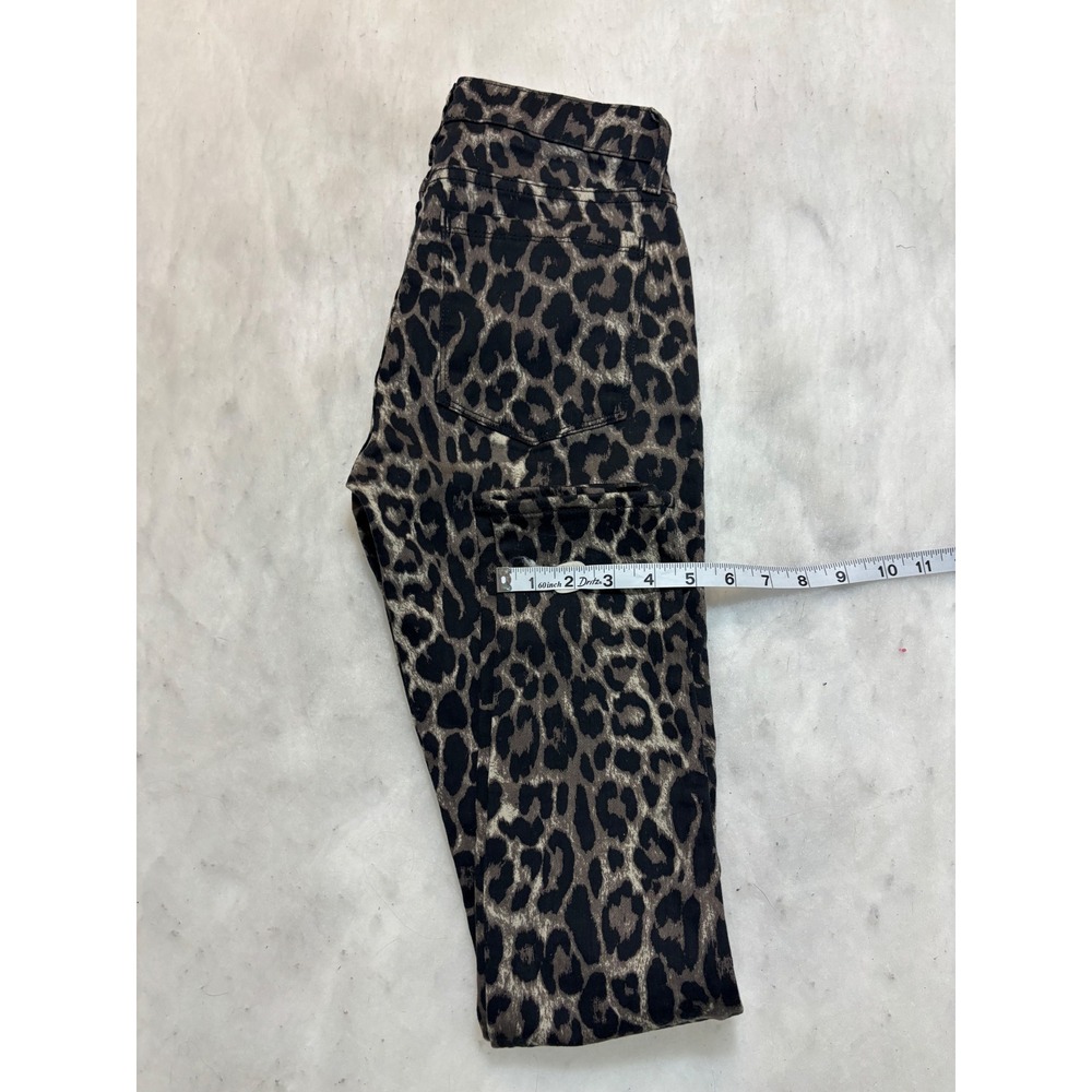 Parker Smith Night Cat Leopard Print Tuxedo Stripe Skinny Jeans Size 26 NWT - Picture 12 of 12